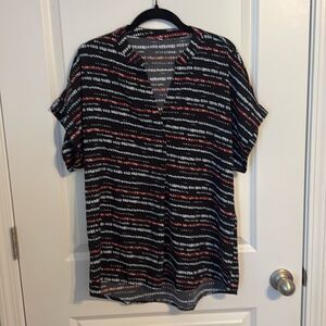 Black, Blue, & Red Blouse